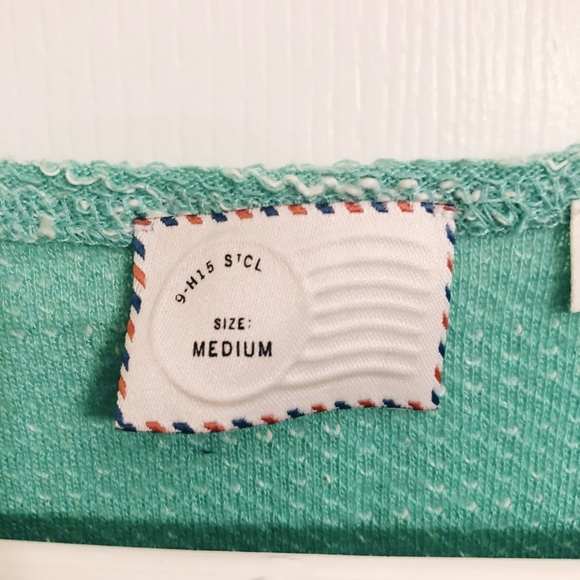 Anthropologie Medium Postmark Mint Peplum Top - Picture 3 of 4